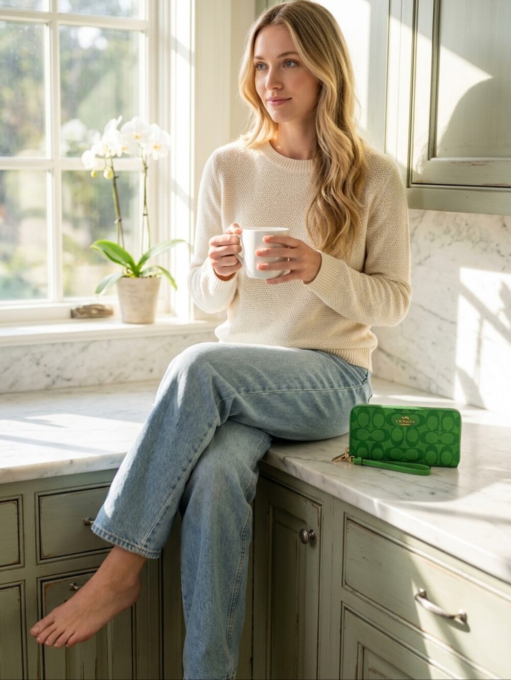 The Coach Long Zip Around Wallet in Signature Canvas - Picture 12 of 15